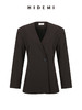 HIDEMI 极简无领设计感收腰立体剪裁一粒扣西装 黑色/深棕色 商品缩略图12