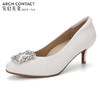 ARCHCONTACT安启美奈钻扣圆头羊皮高跟鞋52812 商品缩略图2