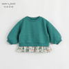 马克珍妮秋装新款 女童拼接碎花下摆宽松卫衣 儿童上衣231603 商品缩略图0