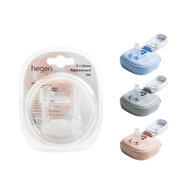二代新 | 新加坡 Hegen 吸管杯盖 萌牙吸嘴+硅胶管配件组合  | 裁剪可适用于150ml/240ml/330ml瓶身