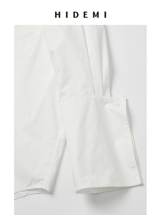 HIDEMI 极简简约经典设计感圆领宽袖大廓形衬衫 商品图10