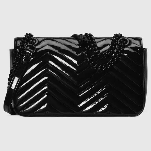 GUCCI 古驰 GG Marmont系列 小号漆皮肩背包 黑色 443497 AACC2 1000 商品图2