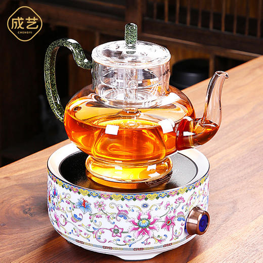 成艺-国潮珐琅彩电陶炉陶瓷煮茶烧水家用茶炉 A1电陶炉（蓝） 商品图2
