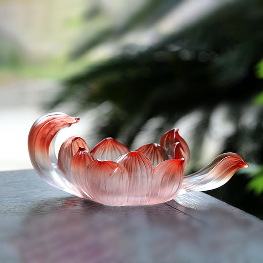 琉璃-生如夏花 琉璃摆件莲花烛台佛龛莲花座佛供佛座 商品图4
