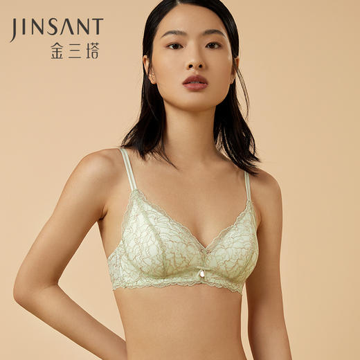 金三塔 女真丝蕾丝无钢圈聚拢文胸NZFCA308 商品图1
