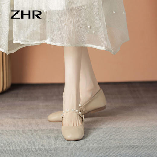 ZHR浅口单鞋女2023新款秋季时尚ins小皮鞋女低跟小香风奶奶鞋 商品图8