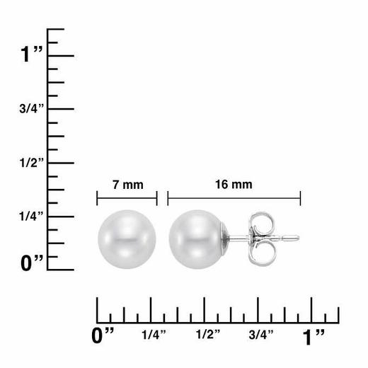 14k白金淡水珍珠耳钉7-7.5mm 商品图2