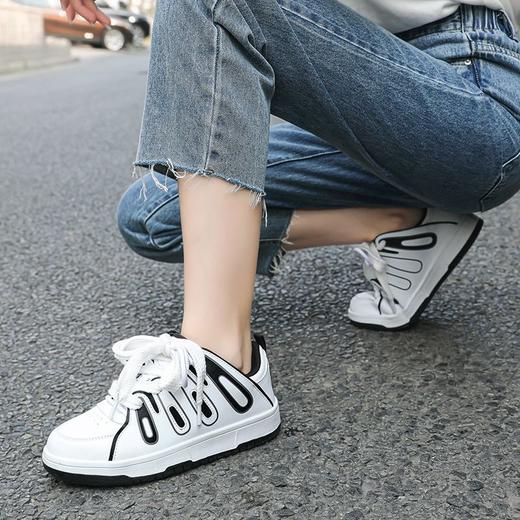 ZHR百搭小白鞋女板鞋子高街ins潮鞋子女鞋软底不累脚厚底鞋休闲鞋 商品图5