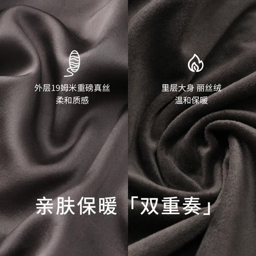 19姆米重磅桑蚕丝男士真丝晨袍浴袍优雅保暖睡袍送礼金三塔秋冬  YSMDD101 商品图4