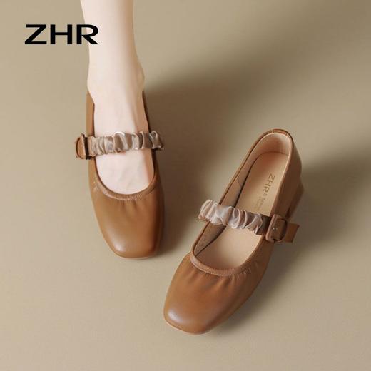 ZHR女鞋小香风浅口单鞋女2023新款ins洋气玛丽珍鞋英伦风小皮鞋女 商品图6