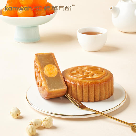 香港锦华 福鹿咏月1010g蛋黄莲蓉红豆沙黑芝麻抹茶蜜豆海风椰丝焦糖玛奇朵月饼12枚 商品图4