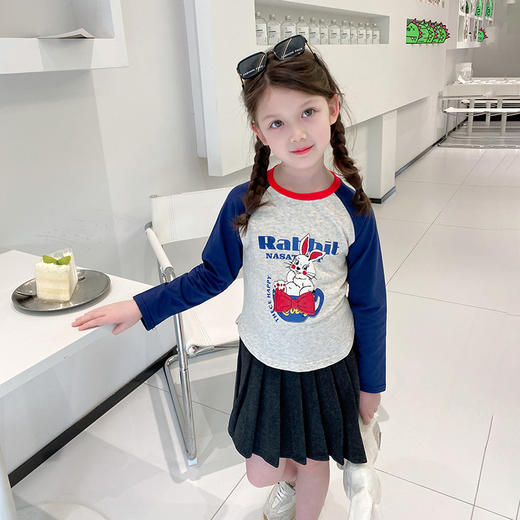 【2023秋装新款女童打底衫】卡通可爱儿童长袖T恤，宝宝短款插肩袖上衣，休闲舒适lish 商品图3