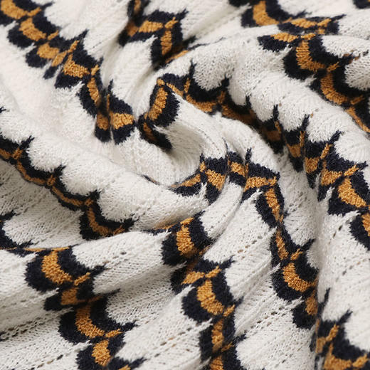 玳莎条纹镂空针织衫女2023年秋季新款撞色设计感小众套头短袖上衣  DC33104 商品图2