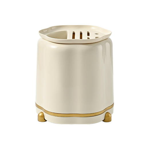 【厨房刀具收纳】奶油风夏洛克旋转刀架置物架 家用多功能刀具轻奢收纳架一体筷架 商品图4