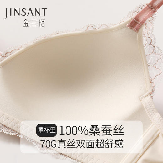 金三塔 女真丝蕾丝无钢圈聚拢文胸NZFCA308 商品图9