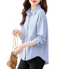 时尚通勤条纹衬衫上衣，秋季新款小众设计感洋气百搭减龄打底衫AHM-xde2067 商品缩略图4