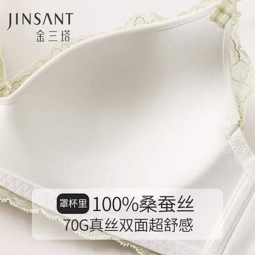金三塔 女真丝蕾丝无钢圈聚拢文胸NZFCA308 商品图4