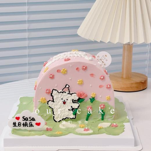情侣七夕情人节线条狗蛋糕-低糖处理无添加 商品图2