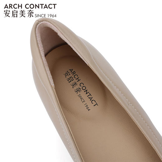 ARCHCONTACT安启美奈钻扣圆头羊皮高跟鞋52812 商品图4