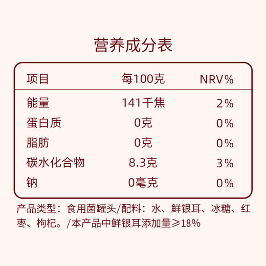 【99元任选18件】罐头_鲜炖桃胶银耳羹/200g 商品图4