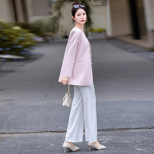 秋季新款，新中式直角肩V领盘扣外套HR-QMC1502 商品图3