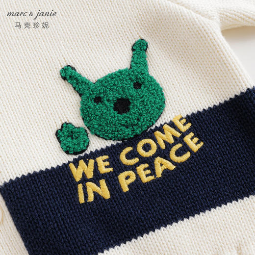 马克珍妮秋装新款 男童趣味外星人提花休闲针织开衫231833 商品图4