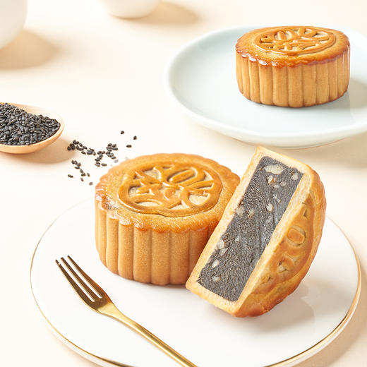 香港锦华 星际赏月620g海风椰丝焦糖玛奇朵巧克力黑芝麻月饼10枚  商品图1