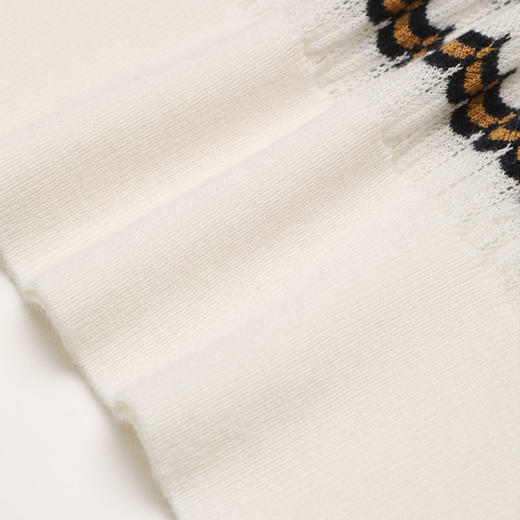 玳莎条纹镂空针织衫女2023年秋季新款撞色设计感小众套头短袖上衣  DC33104 商品图3