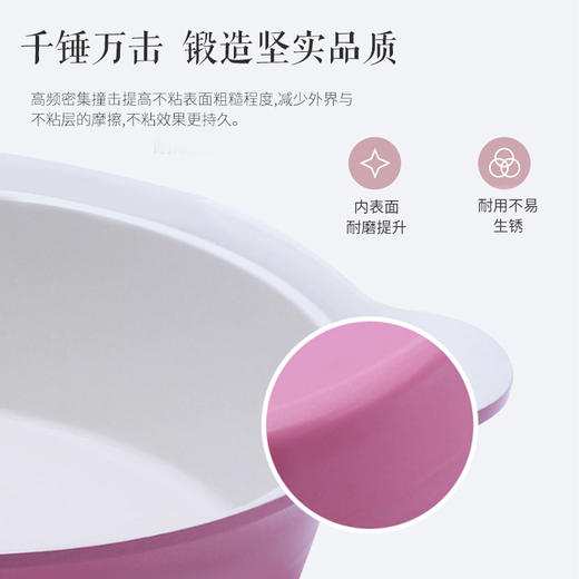 KUC 粉色汤锅燃气电磁炉通用不粘锅多功能煲汤炖锅家用大容量 商品图2