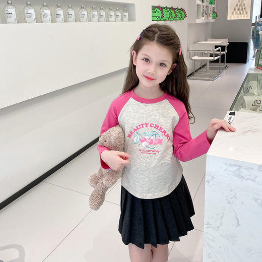 【2023秋装新款女童打底衫】卡通可爱儿童长袖T恤，宝宝短款插肩袖上衣，休闲舒适lish 商品图6