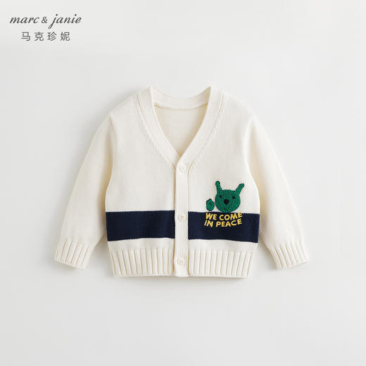 马克珍妮秋装新款 男童趣味外星人提花休闲针织开衫231833 商品图1