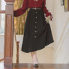 排扣设计【氛围感百搭半身裙】秋冬季长款A字半身裙 商品缩略图2