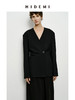 HIDEMI 极简无领设计感收腰立体剪裁一粒扣西装 黑色/深棕色 商品缩略图0
