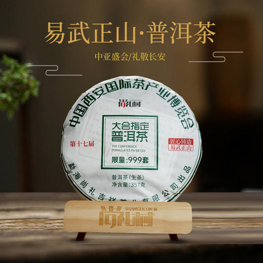 2023年西安国际茶博会大会指定普洱生茶易武正山357g 商品图1