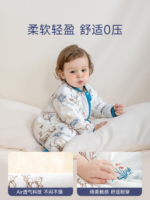 贝肽斯婴儿睡袋春秋冬款恒温宝宝分腿纯棉儿童防踢被睡袋 商品图2