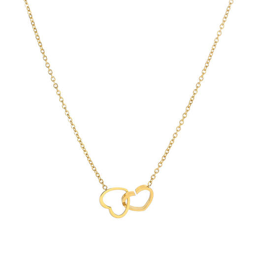 【心心相印 环环相扣】新款心形项链，轻奢小众，设计感十足。女性锁骨链，配饰品吊坠，钛钢材质不掉色。佩戴上它，仿佛置身于荒诞世界，奇妙而又不可思议。 商品图4