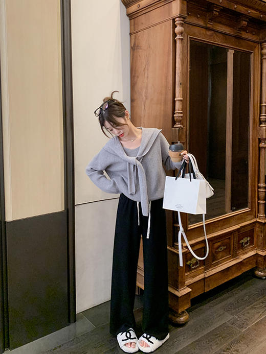 <曾小咸推荐>2.8现货秒杀 ！微信超特价！5色韩系阔腿休闲裤 日常139 立减69.01 秒杀69.99！！马甲外套秒杀99.99！！拉链条纹针织衫 秒杀89.99！！ 商品图3