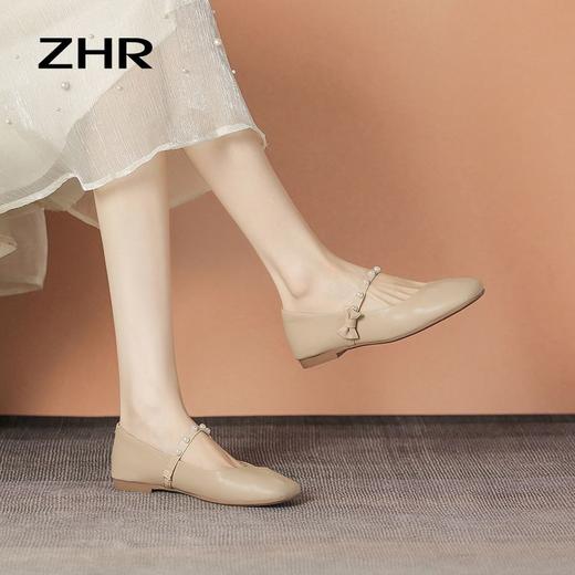 ZHR浅口单鞋女2023新款秋季时尚ins小皮鞋女低跟小香风奶奶鞋 商品图7