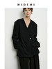HIDEMI 极简无领设计感收腰立体剪裁一粒扣西装 黑色/深棕色 商品缩略图8