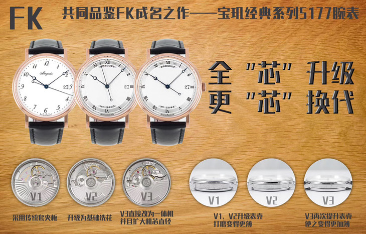 FK厂V3版宝玑经典系列5177BA腕表对比正品评测-全芯升级