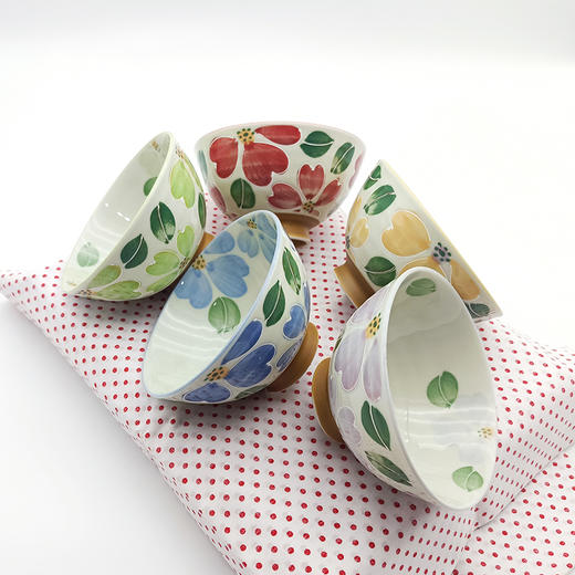 【旬彩 】日本进口美浓烧五入碗礼盒套装 泼水花卉 商品图5