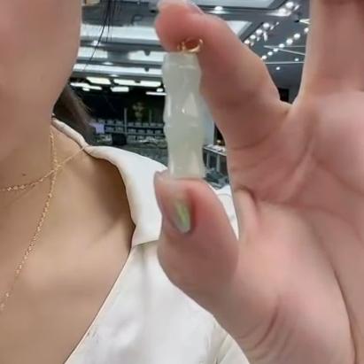18K和田玉吊坠-竹节 商品图0