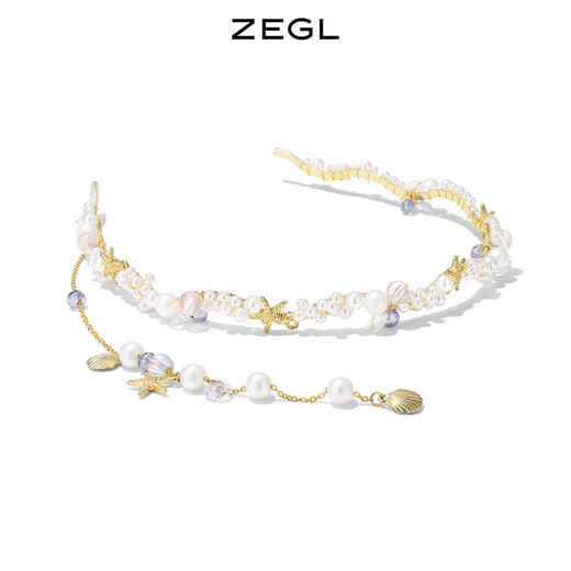 ZEGL人造珍珠流苏发箍女高级感复古法式夏天森系仙美款发饰头饰品 商品图0