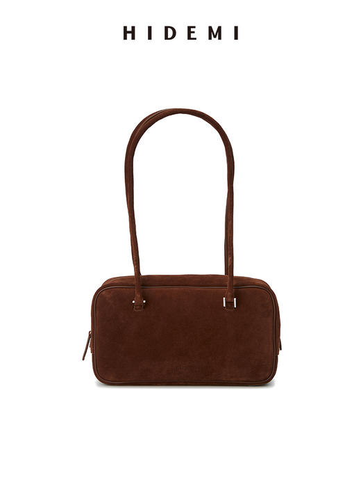 HIDEMI 麂皮波士顿两用包 可手提可腋下肩背 棕色/黑色/深咖色 商品图10