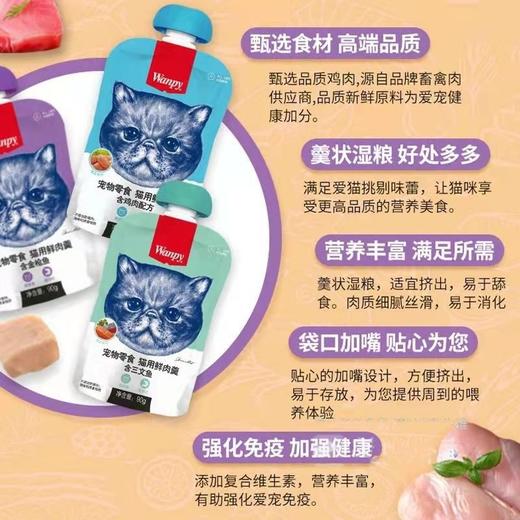 Wanpy顽皮猫鲜肉羹咕噜酱90g拌饭猫湿粮包猫罐头流质零食 商品图3