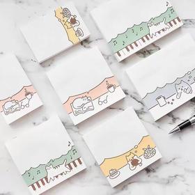 晨光文具卡通便利贴优事贴可爱猫狗办公标记贴n次贴记事便条便签本子告示贴1本