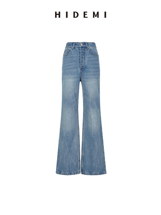 HIDEMI 水洗做旧感高品相单宁牛仔直筒裤 商品图13
