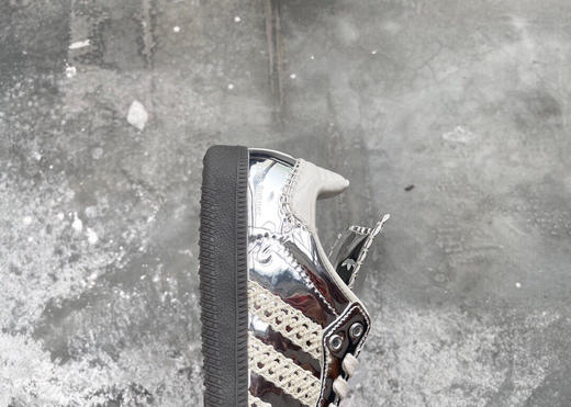 夏季特惠💰300 Wales Bonner x AD Originals Samba Classic"Silver Metallic"桑巴舞系列绅士德训足球风百搭低帮休闲运动板鞋 商品图6