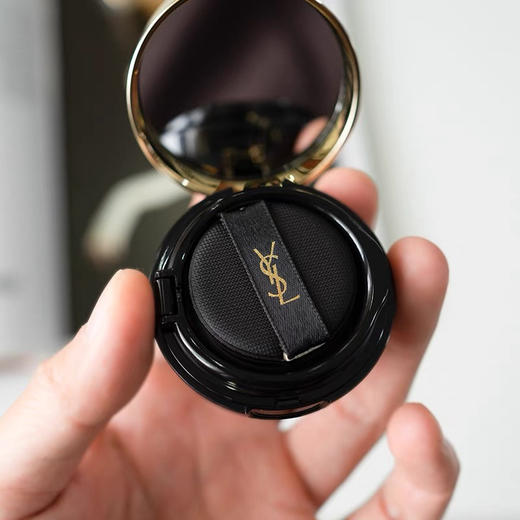 YSL圣罗兰羽毛皮革黑气垫小样明彩轻垫粉底液B20定妆迷你版bb霜5g 商品图3