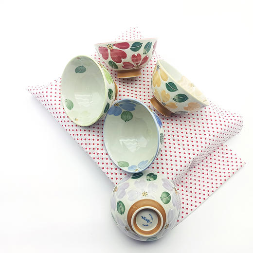 【旬彩 】日本进口美浓烧五入碗礼盒套装 泼水花卉 商品图3